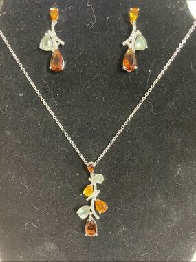 NVC Cascading Teardrop Necklace & Earrings Set. Doubles. eBay: $35